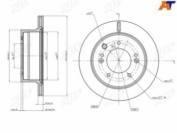 Задний тормозной диск(Ø314.9) SAT KIA Sorento BL рестайлинг (2006-2010)