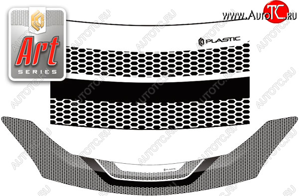 2 299 р. Дефлектор капота CA-Plastic  Toyota Ractis (2010-2016) (Серия Art черная)  с доставкой в г. Новочеркасск