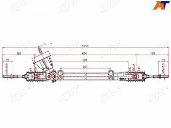 5 699 р. Рейка рулевая без ГУ LHD SAT Renault Logan 2 рестайлинг (2018-2024)  с доставкой в г. Новочеркасск. Увеличить фотографию 2