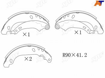 Колодки тормозные задние RH-LH SAT Renault Logan 1 дорестайлинг (2004-2010) ()