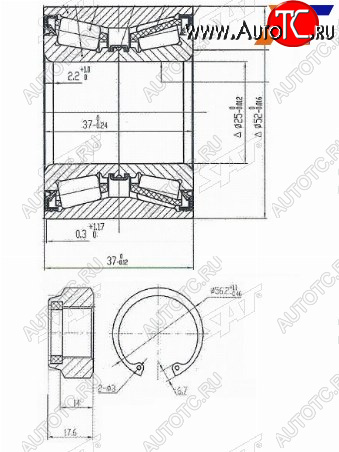 1 169 р. Подшипник задней ступицы SAT Nissan March 3 K12 хэтчбэк 5 дв. правый руль 1-ый рестайлинг (2005-2007)  с доставкой в г. Новочеркасск