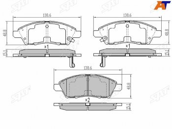 1 069 р. Колодки тормозные перед FR-FL SAT  Nissan Cube  3 (2008-2024)  с доставкой в г. Новочеркасск. Увеличить фотографию 1