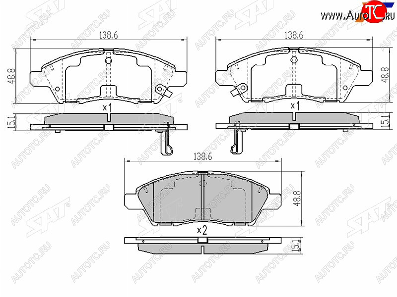 1 069 р. Колодки тормозные перед FR-FL SAT  Nissan Cube  3 (2008-2024)  с доставкой в г. Новочеркасск