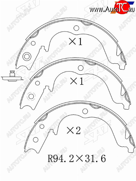 1 839 р. Колодки барабанные задние RH-LH SAT  CITROEN C-crosser (2007-2012), Mitsubishi Outlander ( XL,  CW0W) (2005-2013), Peugeot 4007 (2007-2012)  с доставкой в г. Новочеркасск