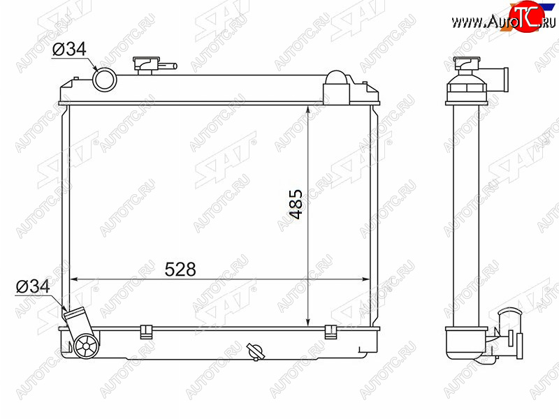 9 199 р. Радиатор SAT Toyota Town Ace 3 (1996-2008)  с доставкой в г. Новочеркасск