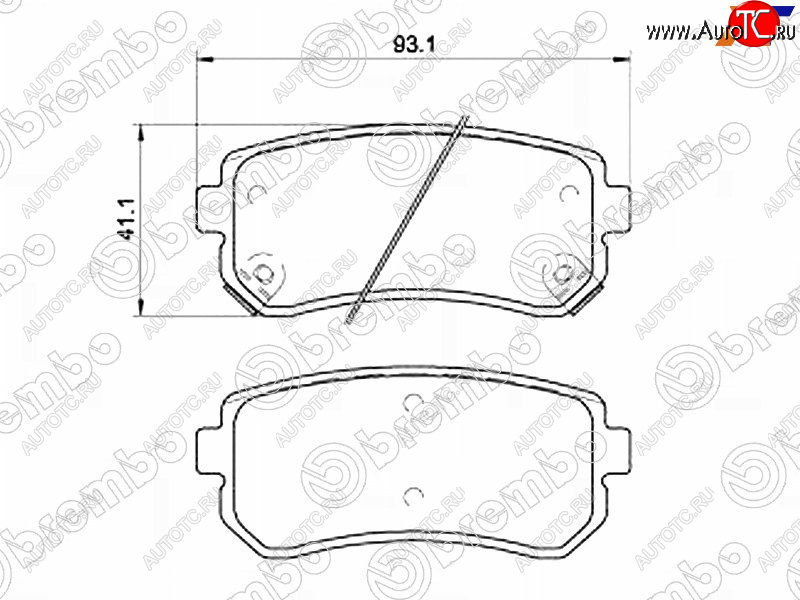 3 199 р. Колодки тормозные задние RH-LH SAT KIA Rio 2 JB дорестайлинг седан (2005-2009)  с доставкой в г. Новочеркасск