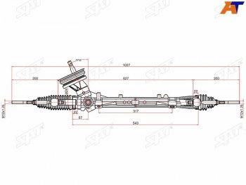 6 499 р. Рейка рулевая LHD SAT Nissan Tiida 1 седан C11 дорестайлинг (2007-2010)  с доставкой в г. Новочеркасск. Увеличить фотографию 1