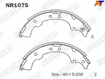 1 699 р. Колодки тормозные зад барабанные RR SAT  Toyota Gaia  XM10 - Rush  J200  с доставкой в г. Новочеркасск. Увеличить фотографию 1