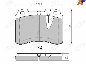 Колодки тормозные перед FR-FL SAT Mercedes-Benz E-Class W210 дорестайлинг седан (1996-1999)