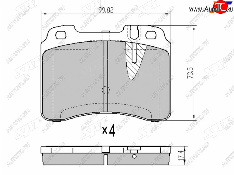 1 259 р. Колодки тормозные перед FR-FL SAT Mercedes-Benz E-Class W210 дорестайлинг седан (1996-1999)  с доставкой в г. Новочеркасск