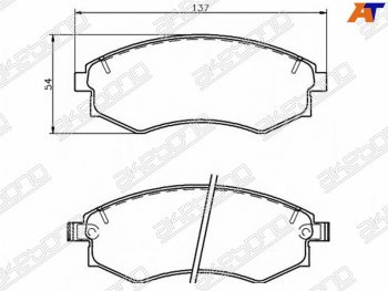 1 999 р. Колодки тормозные передние FR-FL SAT  Hyundai Sonata Y3 дорестайлинг (1993-1996)  с доставкой в г. Новочеркасск. Увеличить фотографию 1