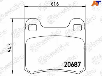 2 159 р. Колодки тормозные задние RH-LH SAT  Mercedes-Benz C-Class  S202 - E-Class  W124  с доставкой в г. Новочеркасск. Увеличить фотографию 1