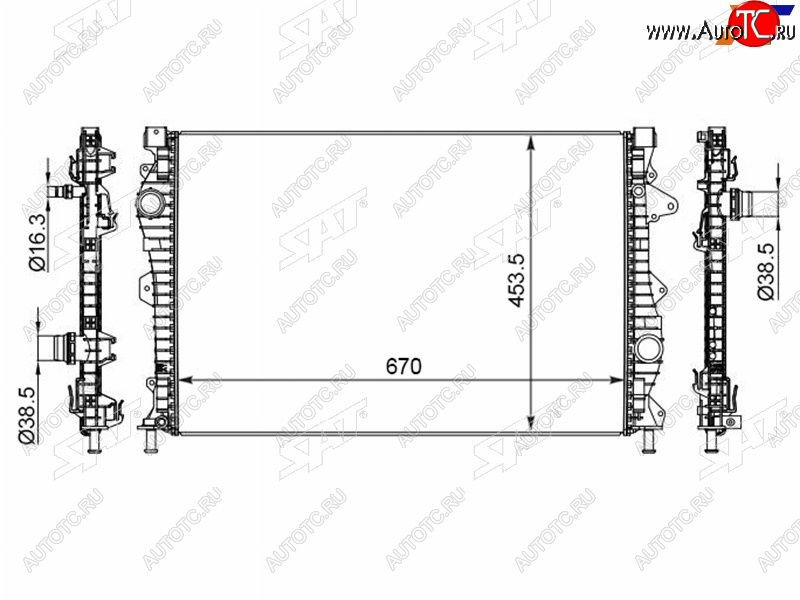 18 099 р. Радиатор охлаждающей жидкости SAT   Land Rover Discovery Sport  L550 - Range Rover Evoque  1 L538  с доставкой в г. Новочеркасск