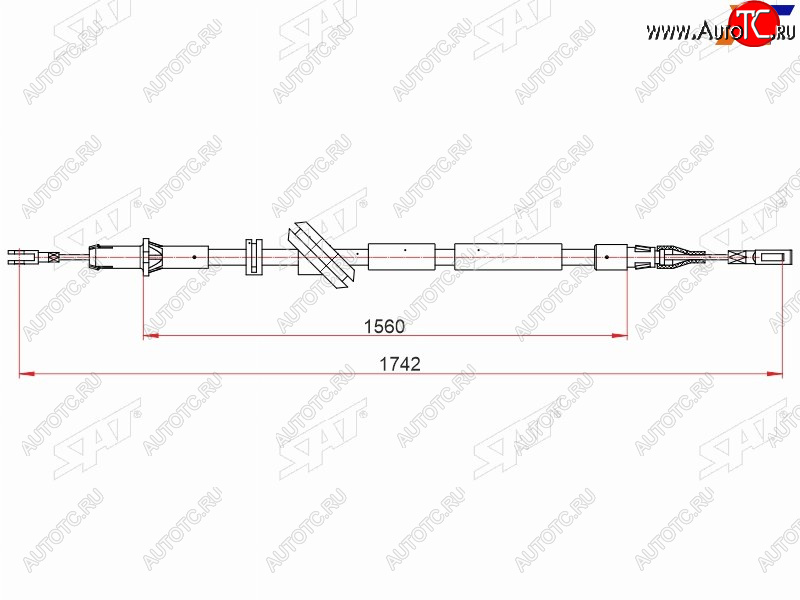 1 489 р. Трос ручного тормоза LH SAT  Mercedes-Benz E-Class  W211 (2002-2009) дорестайлинг седан, рестайлинг седан  с доставкой в г. Новочеркасск