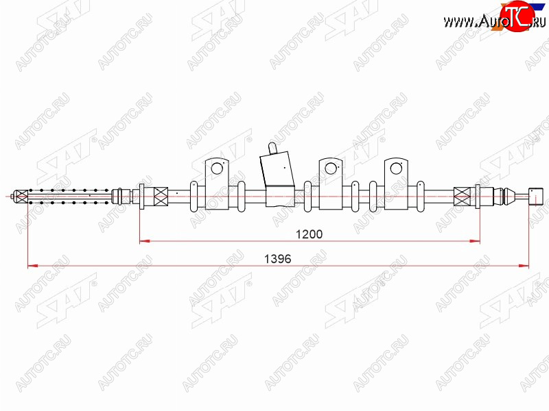 869 р. Трос ручного тормоза RH SAT  Chevrolet Aveo  T250 - Nexia  с доставкой в г. Новочеркасск