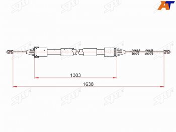 Трос ручного тормоза LH-RH SAT Peugeot Partner M49/M59 рестайлинг (2002-2008)