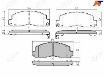 1 499 р. Колодки тормозные перед FL-FR SAT  Toyota Dyna  XZU (2002-2006) бортовой грузовик рестайлинг  с доставкой в г. Новочеркасск. Увеличить фотографию 1