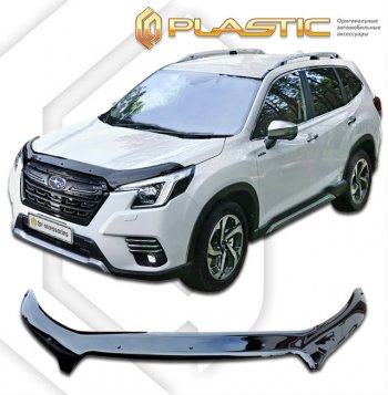 2 379 р. Дефлектор капота CA-Plastic  Subaru Forester  SK/S14 (2021-2022) рестайлинг (classic черный, без надписи)  с доставкой в г. Новочеркасск. Увеличить фотографию 1