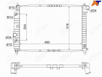 6 299 р. Радиатор SAT Chevrolet Aveo T250 седан рестайлинг (2006-2011)  с доставкой в г. Новочеркасск. Увеличить фотографию 2