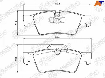 Колодки тормозные задние RH-LH SAT Mercedes-Benz (Мерседес-Бенс) GL class (ГЛ)  X164 (2006-2012) X164 дорестайлинг, рестайлинг