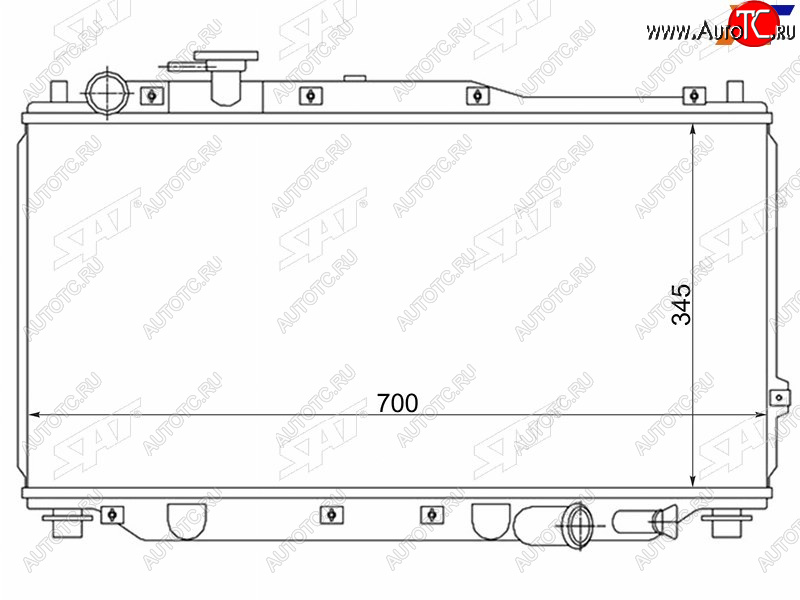 5 199 р. Радиатор охлаждающей жидкости SAT   KIA Sephia - Spectra  с доставкой в г. Новочеркасск