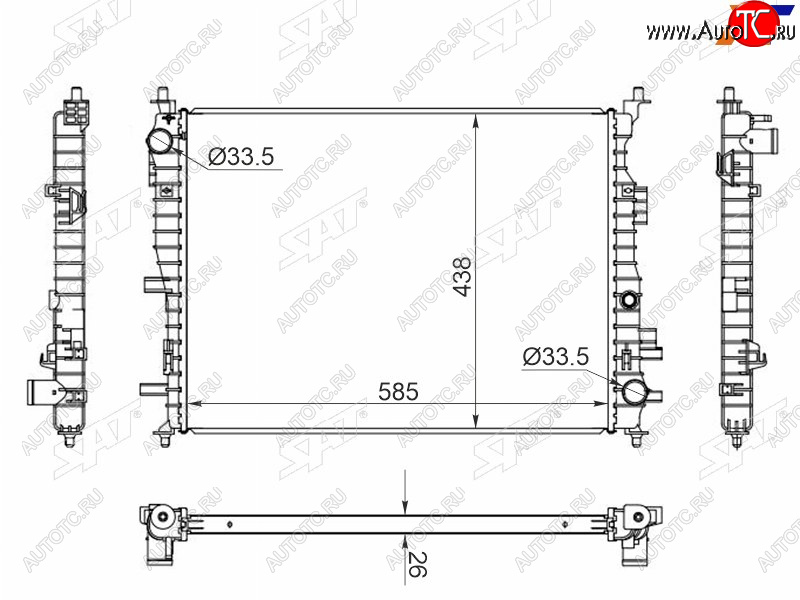 6 299 р. Радиатор охлаждающей жидкости SAT   JAC J7 (2020-2024) лифтбэк  с доставкой в г. Новочеркасск