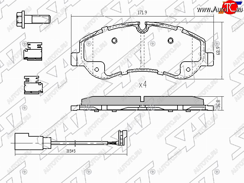 2 099 р. Колодки тормозные перед FL-FR SAT Ford Transit цельнометаллический фургон (2014-2022)  с доставкой в г. Новочеркасск