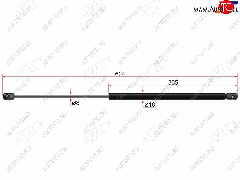 569 р. Упор крышки багажника SAT Skoda Octavia A5 рестайлинг универсал (2008-2013)  с доставкой в г. Новочеркасск