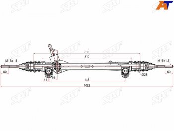 Рейка рулевая LHD SAT Toyota (Тойота) Camry (Камри) ( XV50,  XV55) (2011-2018) XV50, XV55 дорестайлинг, 1-ый рестайлинг, 2-ой рестайлинг