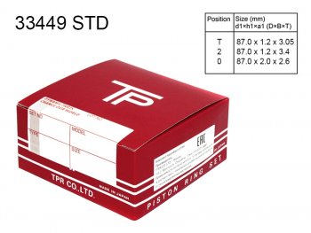 3 399 р. Кольца поршневые (комплект) STD 4G69 2,4 TPR Mitsubishi Grandis (2003-2009)  с доставкой в г. Новочеркасск. Увеличить фотографию 2