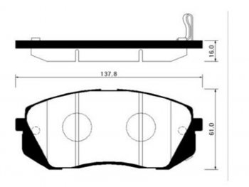 2 469 р. Колодки тормозные передние FR-FL SAT  Hyundai IX35 LM дорестайлинг (2009-2013)  с доставкой в г. Новочеркасск. Увеличить фотографию 1