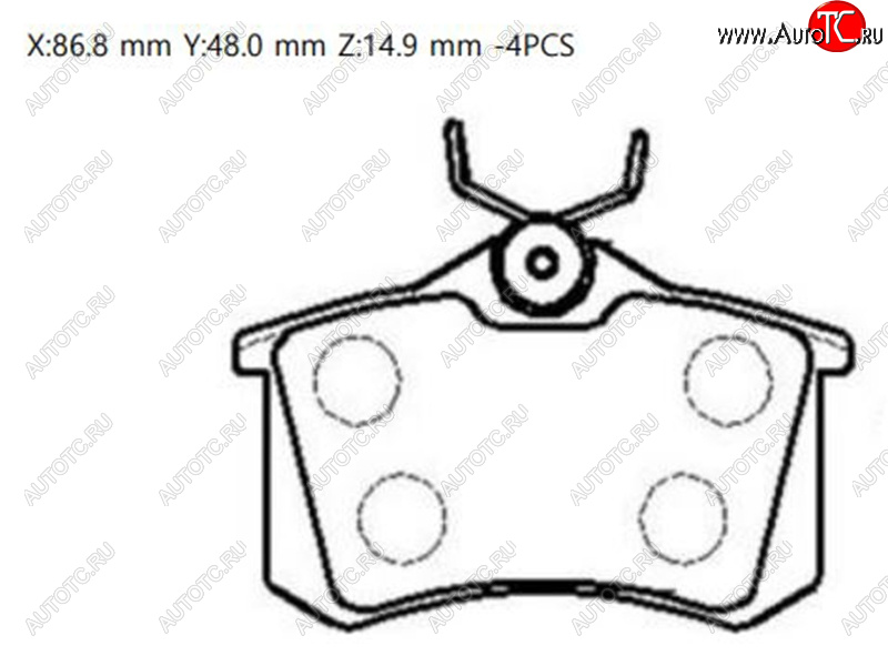 1 479 р. Колодки тормозные зад RH-LH SAT  Audi A4 (B6,  B7), A6 (C5), Renault Fluence, Skoda Fluence, Volkswagen Scirocco (дорестайлинг,  рестайлинг)  с доставкой в г. Новочеркасск