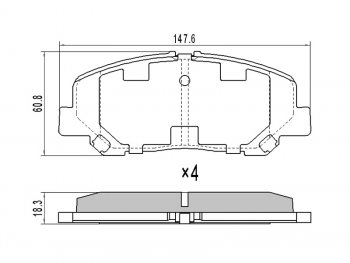 1 279 р. Колодки тормозные передние FR-FL SAT  Toyota Alphard  H20 (2008-2011) дорестайлинг  с доставкой в г. Новочеркасск. Увеличить фотографию 1