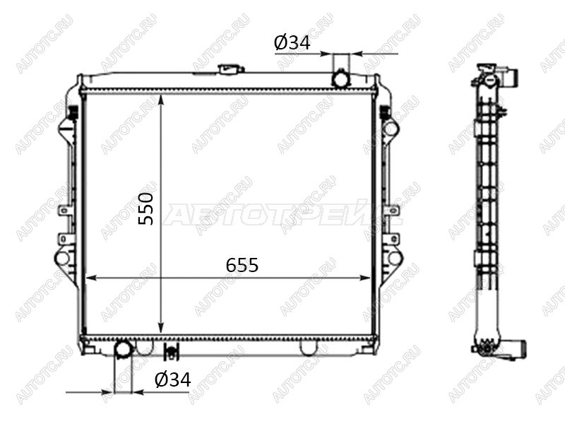 10 699 р. Радиатор SAT  Toyota Fortuner  AN160 - Hilux  AN120  с доставкой в г. Новочеркасск