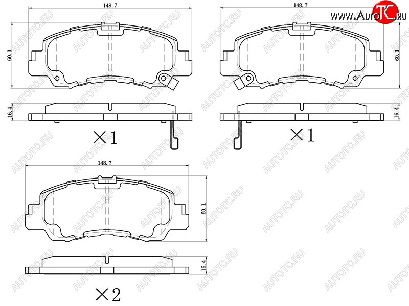 1 299 р. Колодки тормозные перед FR-FL SAT  Mitsubishi Eclipse Cross  GK (2017-2024)  с доставкой в г. Новочеркасск