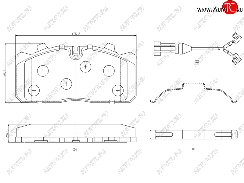 3 999 р. Колодки тормозные перед FL-FR SAT  ГАЗ ГАЗель Next ( A21,A22, С41, С42,  A21,A22, С41, С42, Фермер,  A60,A63, A64,  A62,А65,  A31,A32, C45, C46) - ГАЗель NEXT Citiline  А68 (система Wabco PA с датчиком)  с доставкой в г. Новочеркасск