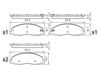 1 359 р. Колодки тормозные перед FL-FR SAT  ГАЗ ГАЗель Next ( A21,A22, С41, С42,  A21,A22, С41, С42, Фермер,  A60,A63, A64,  A62,А65,  A31,A32, C45, C46) - ГАЗель NEXT Citiline  А68  с доставкой в г. Новочеркасск. Увеличить фотографию 1