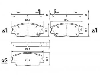 979 р. Колодки тормозные передние FR-FL SAT   Hyundai Creta  SU (2020-2022), KIA Soul  SK3 (2018-2022)  с доставкой в г. Новочеркасск. Увеличить фотографию 1