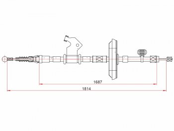 Трос ручного тормоза RH SAT Opel Astra J универсал дорестайлинг (2009-2012)  (дисковые тормоза)