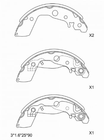 2 799 р. Колодки тормозные задние SAT RH-LH Mazda 2/Demio DE дорестайлинг (2007-2011)  с доставкой в г. Новочеркасск. Увеличить фотографию 1