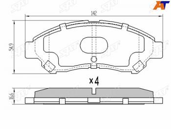 2 289 р. Колодки тормозные передние FR-FL SAT  Toyota Town Ace  s400 (2008-2020) дорестацлинг  с доставкой в г. Новочеркасск. Увеличить фотографию 1