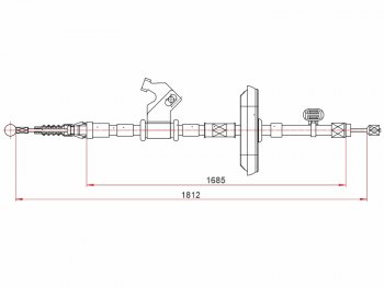 Трос ручного тормоза LH SAT Opel Astra J универсал дорестайлинг (2009-2012)  (дисковые тормоза)