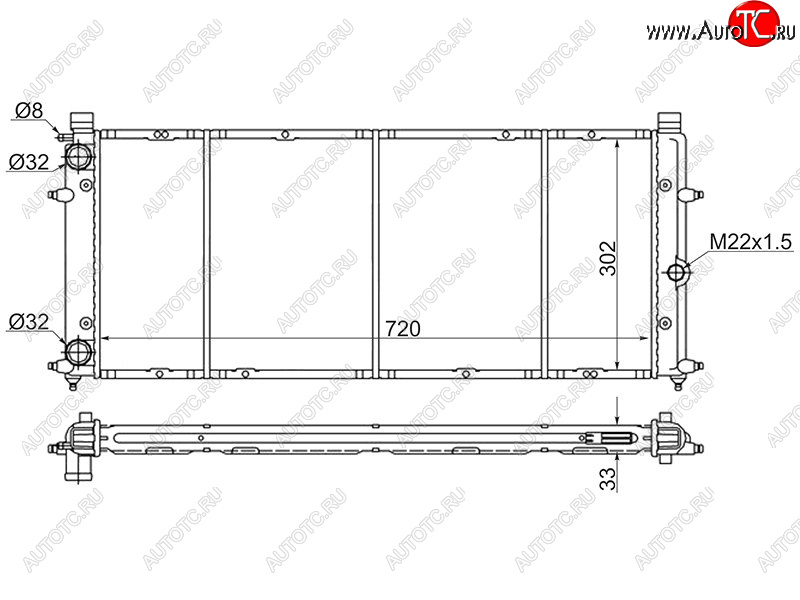 5 249 р. Радиатор охлаждающей жидкости SAT  Volkswagen Caravelle  T4 - Transporter  T4  с доставкой в г. Новочеркасск