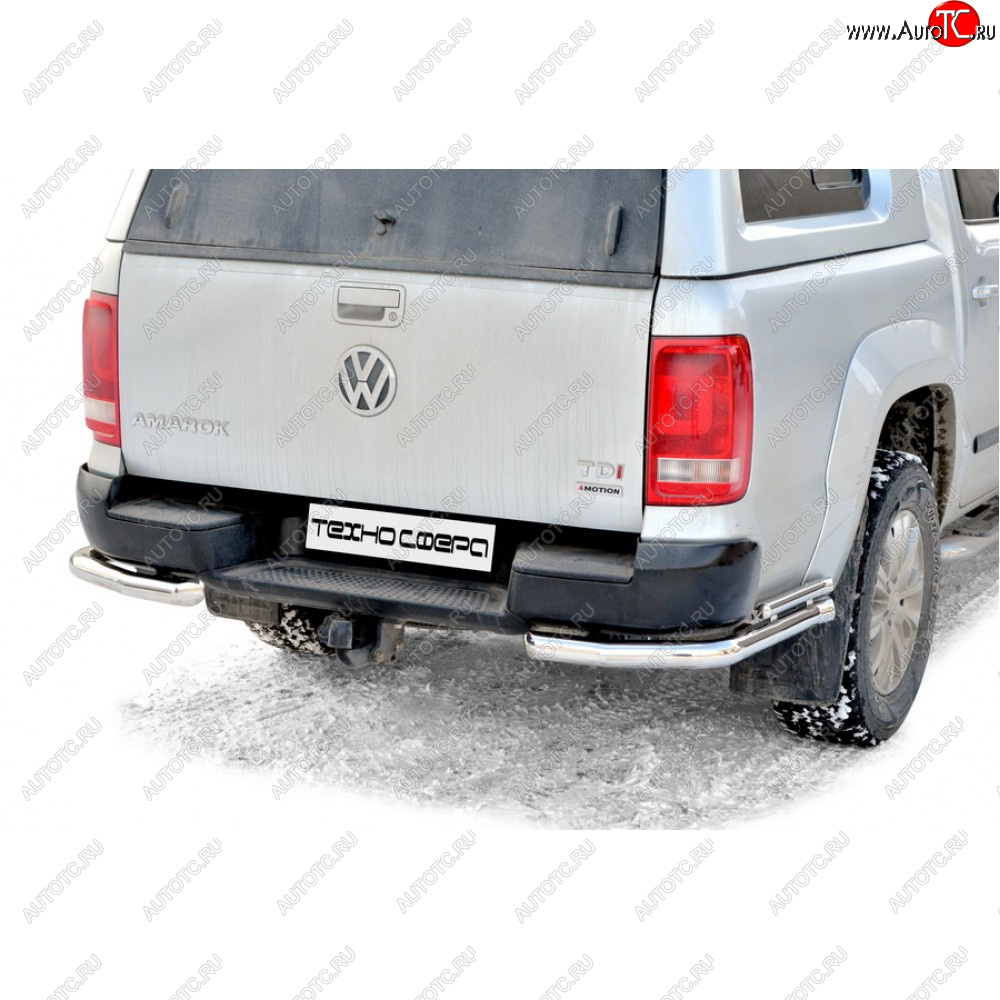 9 899 р. Защита заднего бампера d63.5 (уголки двойные), Техно Сфера  Volkswagen Amarok (2009-2022) дорестайлинг, рестайлинг  с доставкой в г. Новочеркасск