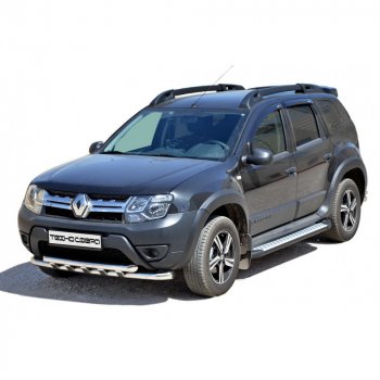 Защита переда труба двойная крашенная d63.5, Техно Сфера Renault Duster HS рестайлинг (2015-2021)