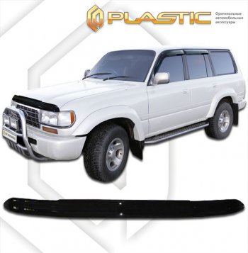 1 839 р. Дефлектор капота CA-Plastic  Lexus LX450  J80 (1995-1997) (Classic черный, с надписью)  с доставкой в г. Новочеркасск. Увеличить фотографию 1