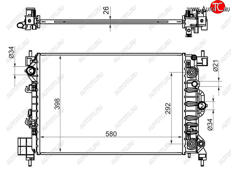 5 349 р. Радиатор SAT Chevrolet Aveo T300 седан (2011-2015)  с доставкой в г. Новочеркасск