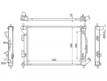 Радиатор охлаждающей жидкости SAT Hyundai Elantra MD дорестайлинг (2010-2013)