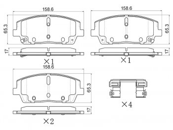 1 999 р. Колодки тормозные передние FR-FL SAT   Hyundai Palisade  LX2 (2018-2022), Hyundai Santa Fe  TM (2018-2022), KIA Sorento ( UM/Prime,  MQ4) (2014-2022)  с доставкой в г. Новочеркасск. Увеличить фотографию 1