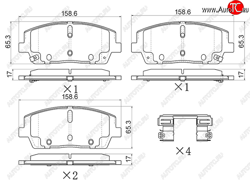 1 999 р. Колодки тормозные передние FR-FL SAT  Hyundai Santa Fe TM дорестайлинг (2018-2021)  с доставкой в г. Новочеркасск